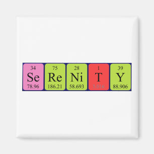 Serenity periodic table name magnet