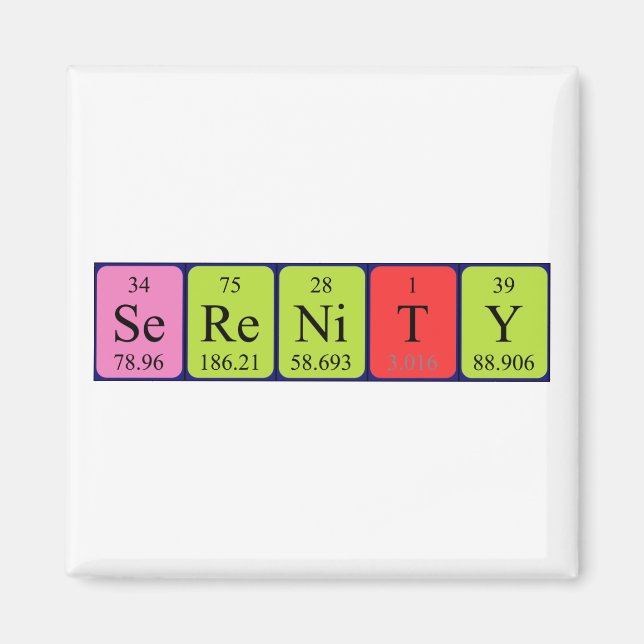 Serenity periodic table name magnet (Front)
