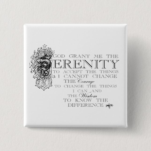 Serenity Prayer 15 Cm Square Badge (Front)