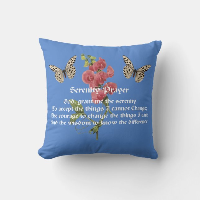 Serenity Prayer And Butterfly     Cushion (Front)