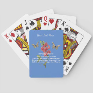 Serenity Prayer And Butterfly      Playing Cards