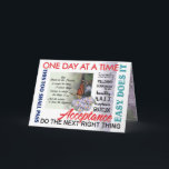 serenity prayer and inspirations card<br><div class="desc">inspirational messages including one day at a time,  easy does it and this too shall pass,  and highlighting acceptance and serenity prayer... </div>