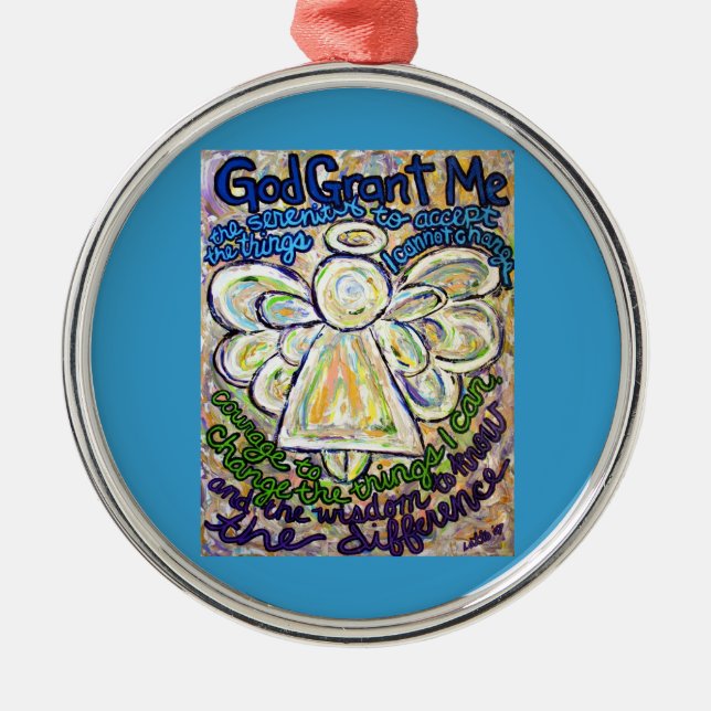 Serenity Prayer Angel Art Painting Ornament Charm (Front)