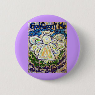 Serenity Prayer Angel Art Painting Pin
