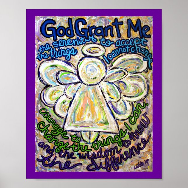 Serenity Prayer Angel Painting Art Poster (Small) (Front)