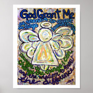 Serenity Prayer Angel Painting Art Poster (Small)