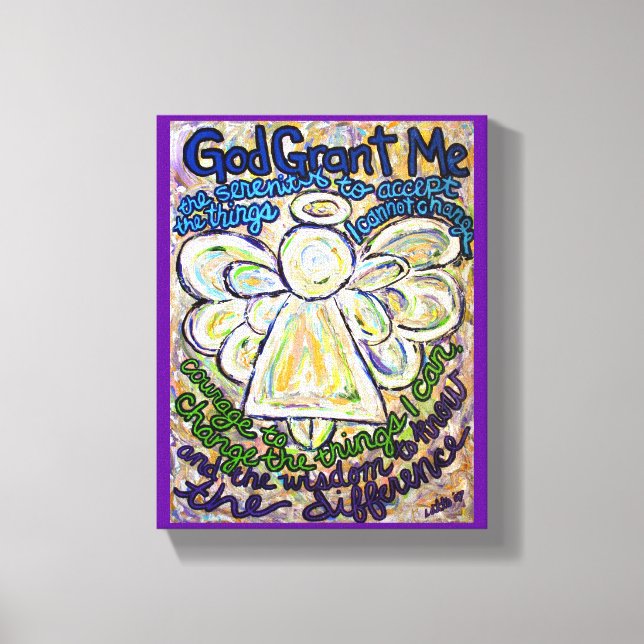 Serenity Prayer Angel Painting Art Print (Small) (Front)