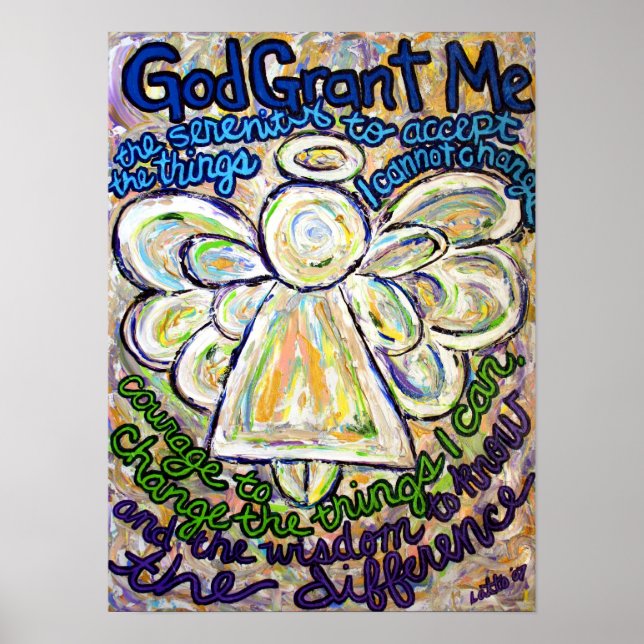 Serenity Prayer Angel Painting Poster (Medium) (Front)