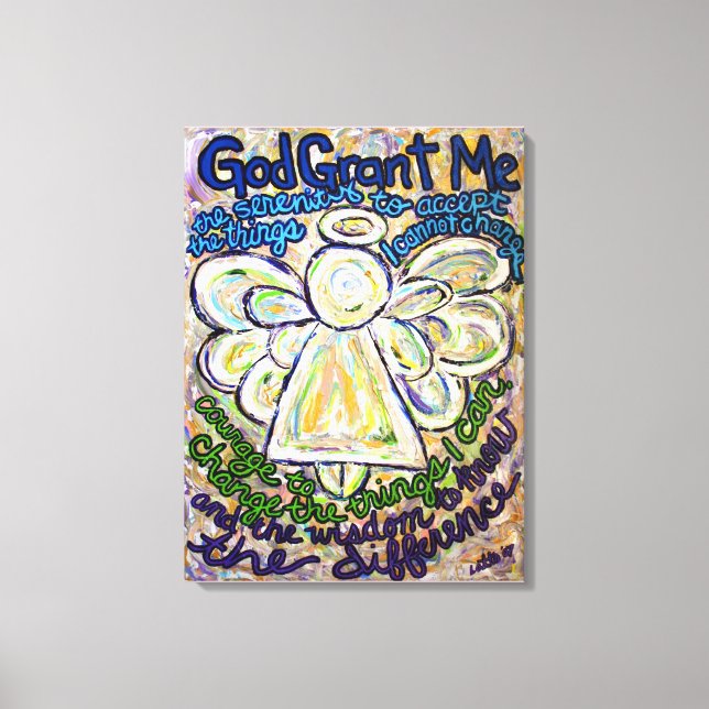 Serenity Prayer Angel Painting Wrapped Canvas Art (Front)