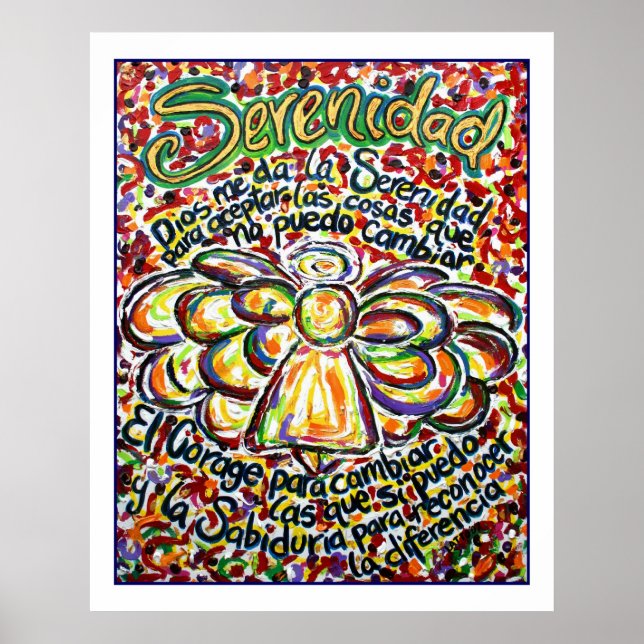 Serenity Prayer Angel Poster (White Edge) (Front)