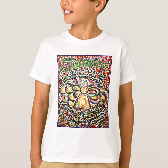 Serenity Prayer Angel (Spanish Text) T-Shirt (Front)