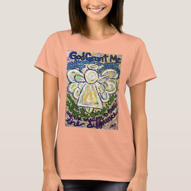 Serenity Prayer Angel T-shirt (Front) (Front)