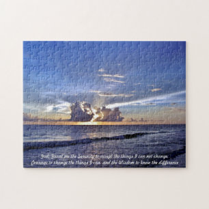 Serenity Prayer - Beach Sunset Jigsaw Puzzle