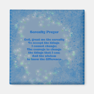 Serenity Prayer Blue Hearts Inspirational Magnet
