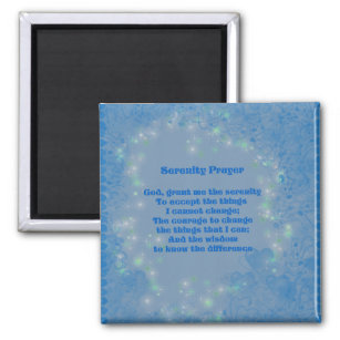 Serenity Prayer Blue Hearts Inspirational Magnet