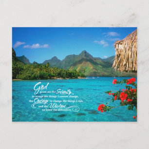 Serenity Prayer & Bora Bora Postcard