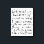 Serenity Prayer - Bounce Calligraphy Script Modern Canvas Print<br><div class="desc">A rustic, yet urban look for a study that can change your life.</div>