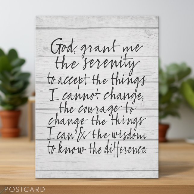 Serenity Prayer - Bounce Calligraphy Script Modern Postcard (Personalized Postcard)