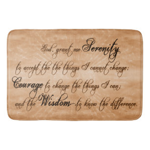 Serenity Prayer, Brown-Large Bath Mat