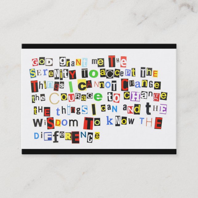 Serenity Prayer Business Card (Front)