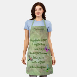 Serenity Prayer Butterfly Inspirational  Apron