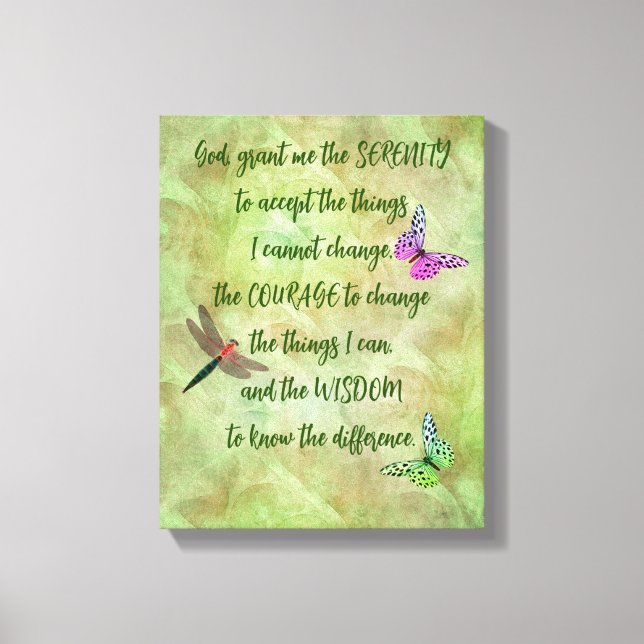 Serenity Prayer Butterfly Inspirational    Canvas Print (Front)