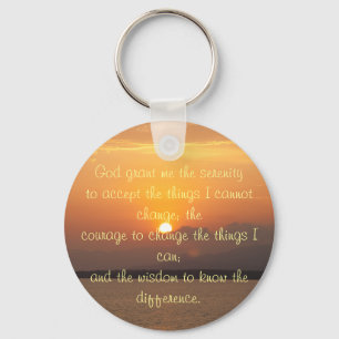 Serenity Prayer Button Key Ring