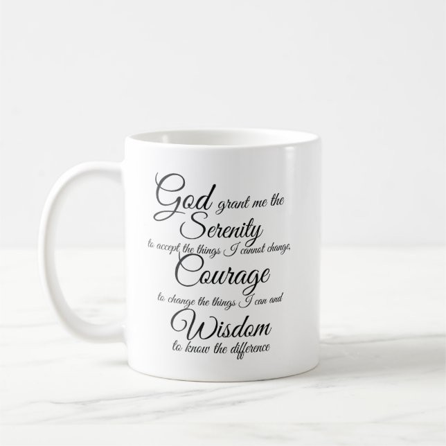 Serenity Prayer by Petra Ortiz coffee mug (Left)