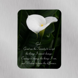 Serenity Prayer Calla Lily Floral Magnet