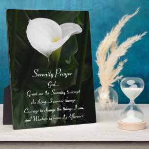Serenity Prayer Calla Lily Floral Plaque