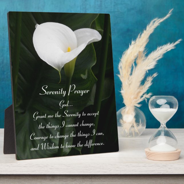 Serenity Prayer Calla Lily Floral Plaque (Side)