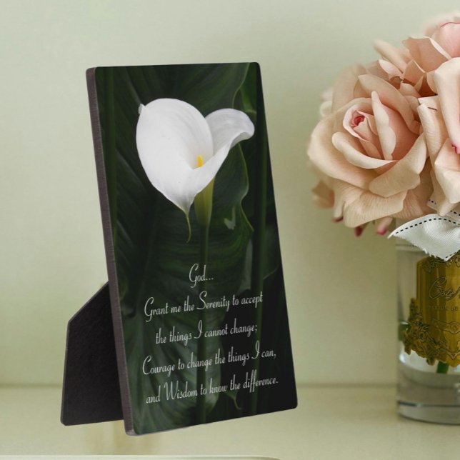 Serenity Prayer Calla Lily Floral Plaque (In Situ)