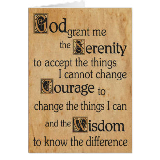 Serenity Prayer card
