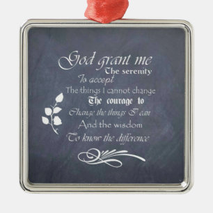 Serenity Prayer Chalkboard Gifts Metal Tree Decoration