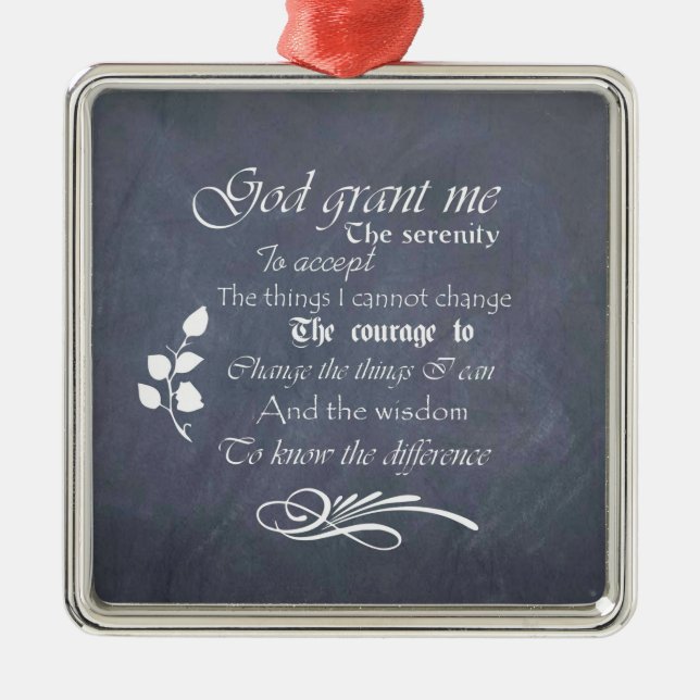 Serenity Prayer Chalkboard Gifts Metal Tree Decoration (Front)