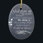 Serenity Prayer Chalkboard Gifts - trendy vintage Ceramic Tree Decoration<br><div class="desc">The wonderful Serenity Prayer reads: God grant me the serenity to accept the things I cannot change, the courage to change the things I can and the wisdom to know the difference. It is written in chalkboard style fonts and text on an authentic chalkboard background. This makes a lovely keepsake,...</div>