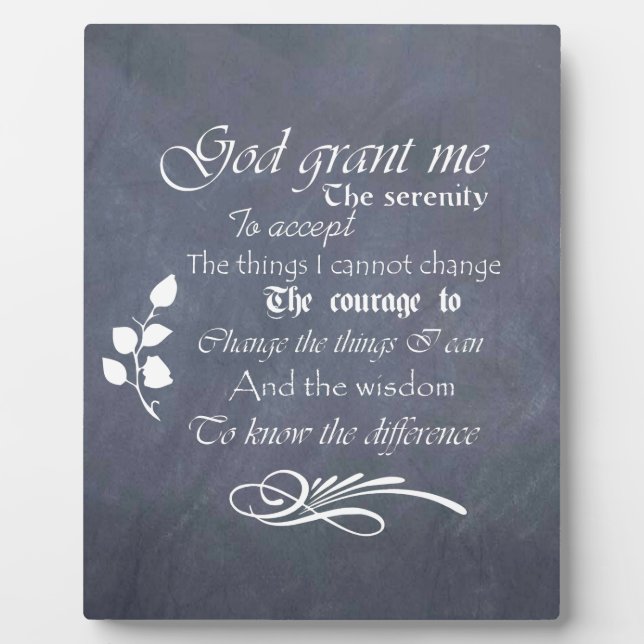 Serenity Prayer Chalkboard Gifts - trendy vintage Plaque (Front)
