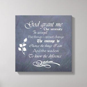 Serenity Prayer chalkboard Wall Art, choose size Canvas Print