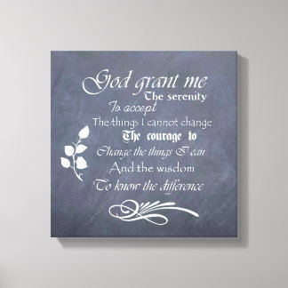 Serenity Prayer chalkboard Wall Art, choose size Canvas Print