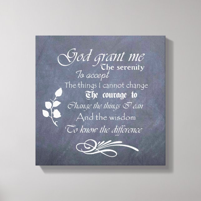 Serenity Prayer chalkboard Wall Art, choose size Canvas Print (Front)