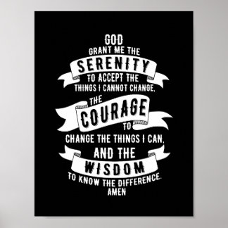 Serenity Prayer - Choose Your Background Color Poster