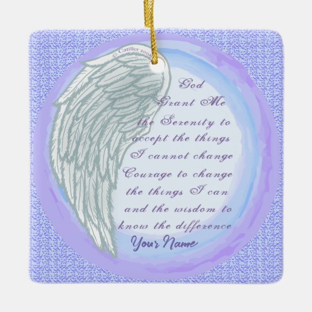 Serenity Prayer Christian  Ceramic Ornament (Front)