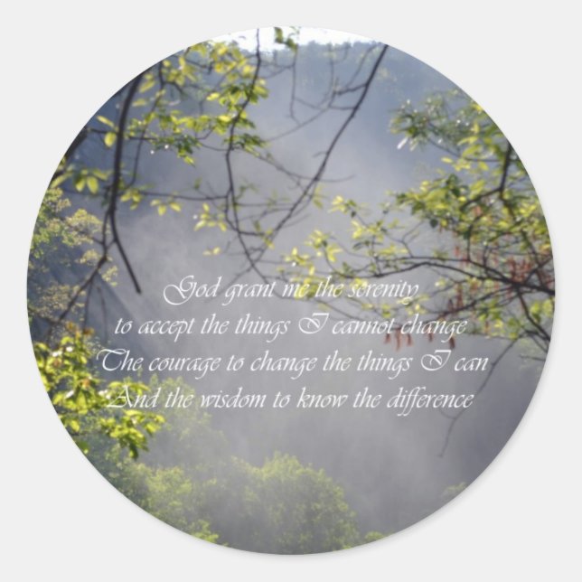 Serenity Prayer Classic Round Sticker (Front)
