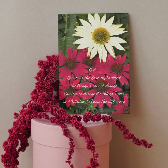 Serenity Prayer Coneflowers Floral Blank Card (Creator Uploaded)