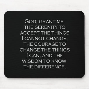 Serenity Prayer Copperplate Gothic Light Font Mouse Mat