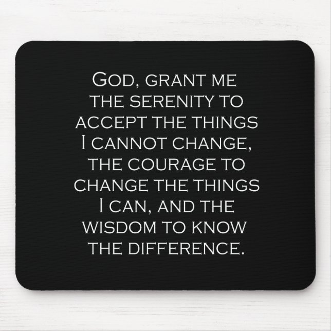 Serenity Prayer Copperplate Gothic Light Font  Mouse Mat (Front)