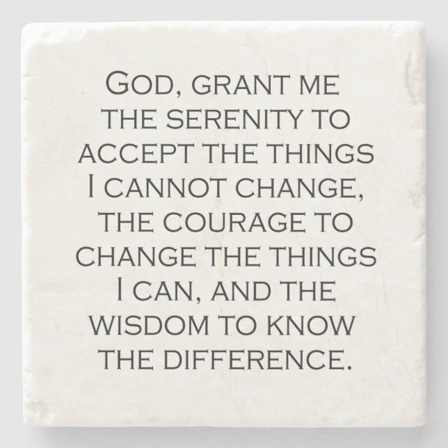 Serenity Prayer Copperplate Gothic Light Font  Stone Coaster (Front)