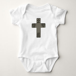 Serenity Prayer Cross Quote Baby Bodysuit
