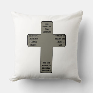 Serenity Prayer Cross Quote Cushion