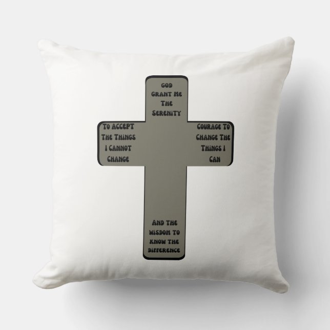 Serenity Prayer Cross Quote Cushion (Front)